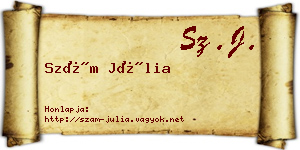 Szám Júlia névjegykártya